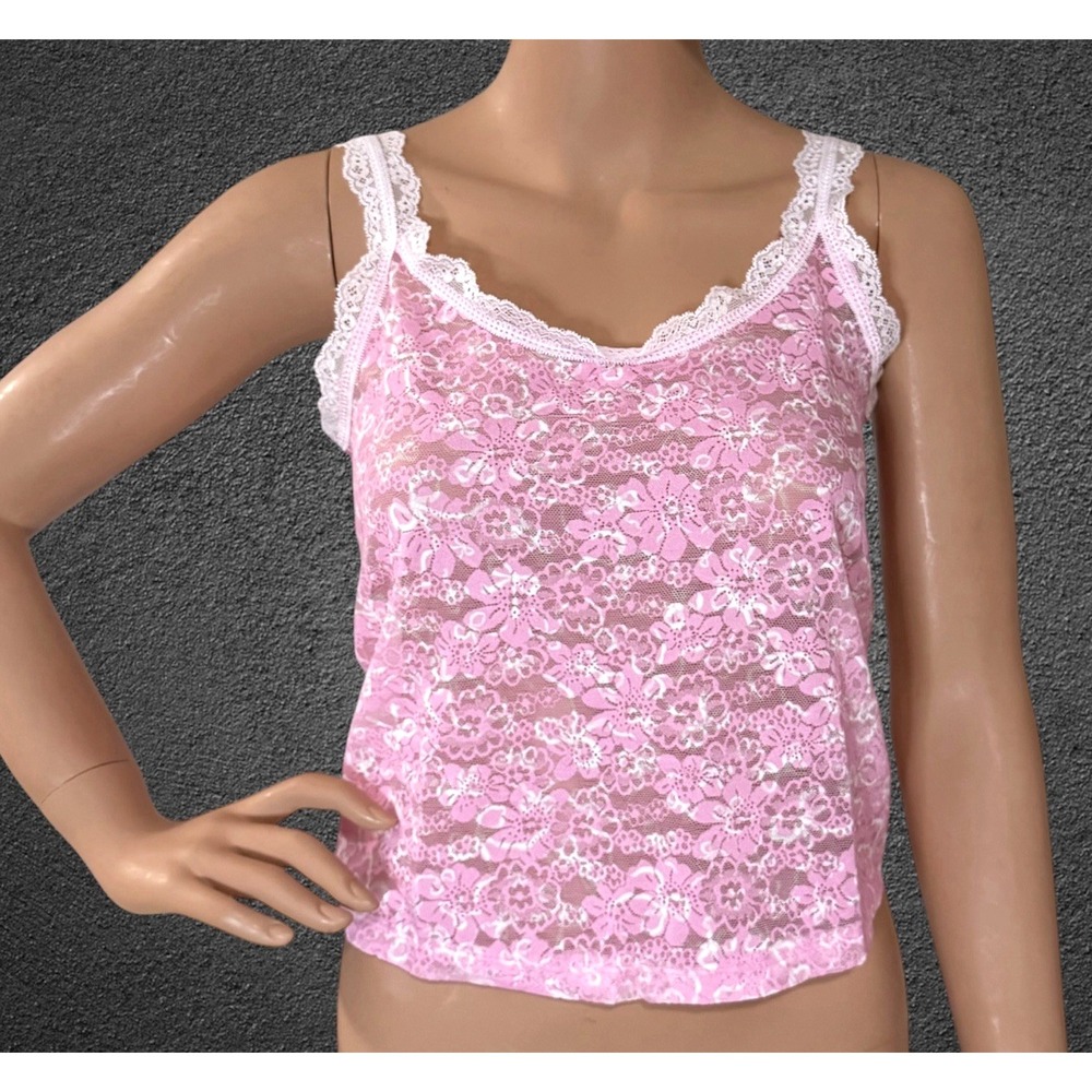 Victoria's Secret PINK x LoveShackFancy Tank Cami Womens S Lace Trim Top